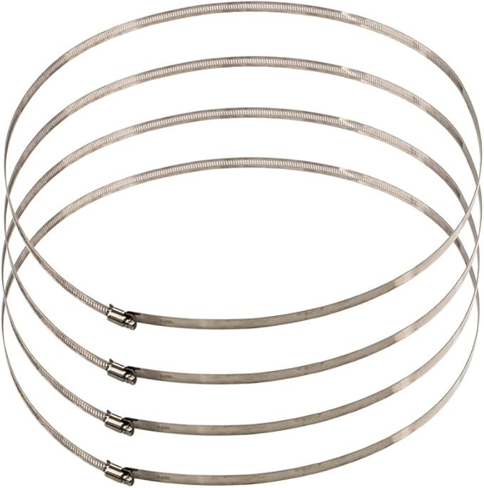 4 Pieces 700mm / 27.5inch Large Size Metal Stainless Steel Pipe Clamps Duct Clamps Hose Clamp Adjustable Ducting Clamps for Securing Hoses and Pipes Tube