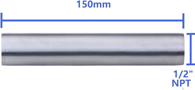 CONSTELLAR 304 Stainless Steel Pipe Fitting - 1/2" NPT Female x 1/2" NPT Female Threaded Thickened Pipe Wall, 150mm (6 inch) Length Heavy Nipple Seamless Pipe (1 Pcs)