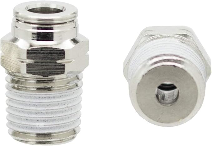 PneumaticPlus PN11-1/4-1/8 Push to Connect Metal Air Fitting, Male Straight - 1/4" Tube OD x 1/8" NPT Thread (Pack of 5)
