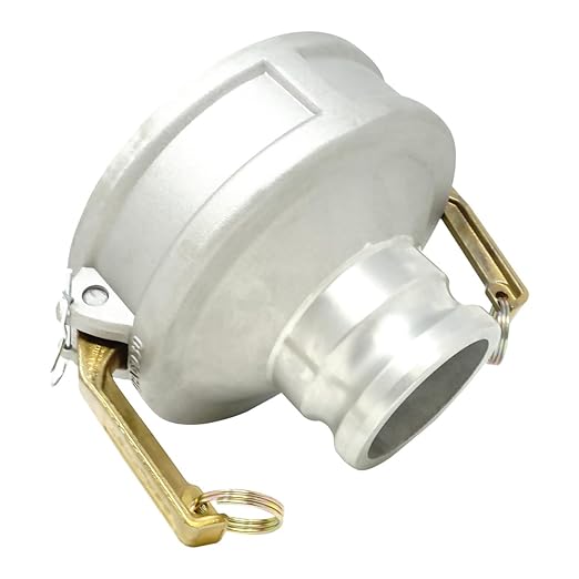 Gloxco Aluminum Type DA Cam and Groove Hose Fitting, Reducer, 6" Female Coupler x 3" Male Adapter (CAM-6030-DA-AL)