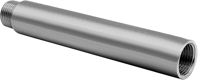 Stainless Steel Pipe Fitting 1/2" NPT Male x 1/2" NPT Female Thread Nipple Cast Pipe 6"（150mm) Length 2PCS