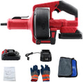 21V Cordless Electric Drain Auger, Plumbing Snake with 23FT Telescopic Cable & Battery & Charger, Suitable for Kitchen, Bathroom, Shower Pipes