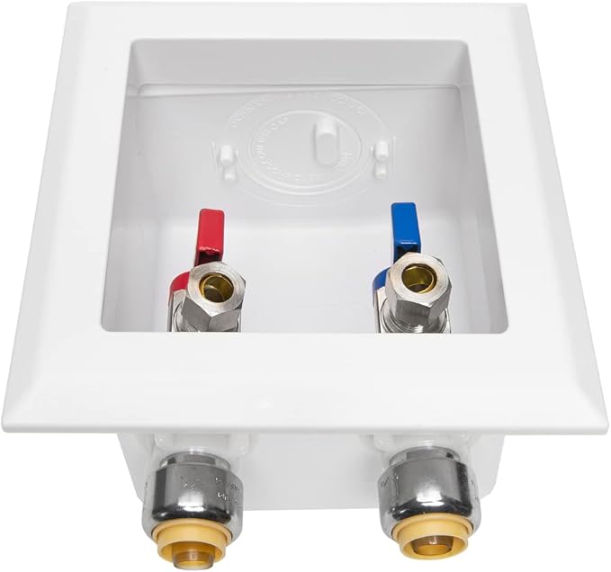 EFIELD Faucet Outlet Box, Pex Pre-assembled 1/2-Inch Push-fit Connection with Installed 1/4-Turn Ball Valve For Hot & Cold Water Supply, Chrome Plate,(FC005)