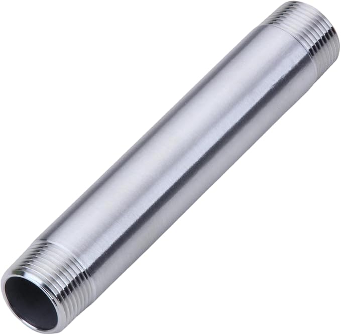 CONSTELLAR 304 Stainless Steel Pipe Fitting - 1" NPT Male x 1" NPT Male Threaded Thickened Pipe Wall, 100mm (4 inch) Length Heavy Nipple Seamless Pipe (1 Pcs)