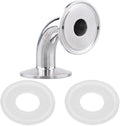 DERNORD 3/4" Tube OD Sanitary Ferrule Elbow 90 Degree Pipe Fitting with 2 Silicone Gaskets SUS304 Tri Clamp 1.5 Inch