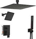 Shower Faucet Set Oil Rubbed Bronze Shower System, Knob Switch Diverter Shower Faucet with High Pressure Handheld Spray, Ceiling Mount 12 Inch Shower Head with 6 Inch Wall Mount Shower Head