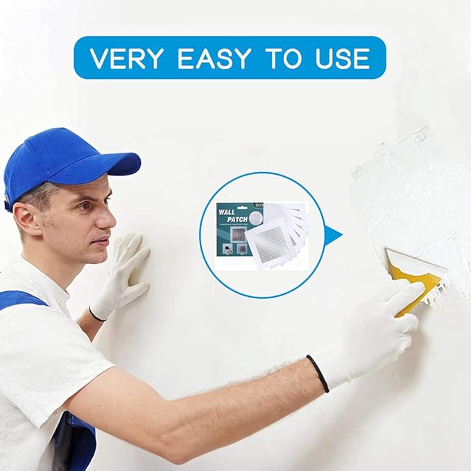 Drywall Repair Patch 6 Inch 6 Pack, Safe Mend Wall Repair Self Adhesive Fiberglass Wall Repair Patch Kit, Aluminum Metal Sheetrock Ceiling Dry Wall Patch (6"x 6")