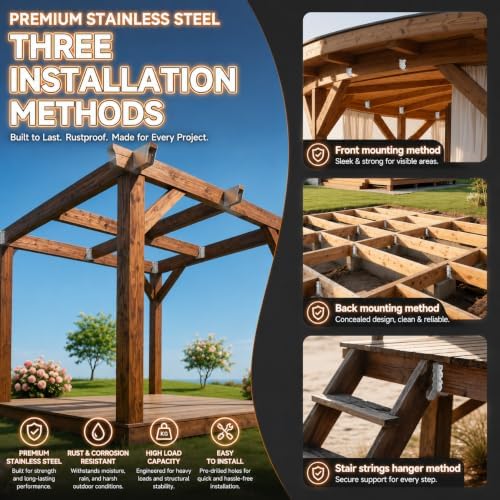 2x4 Joist Hangers Stainless Steel, 18 Gauge 2X4 Brackets (14 Pack)