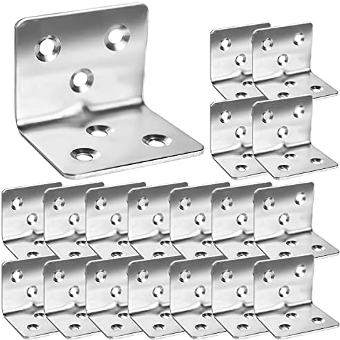 80Pcs 1.2”x1.2”Stainless Steel Corner Bracket 1.5”Wide Small Angle Bracket