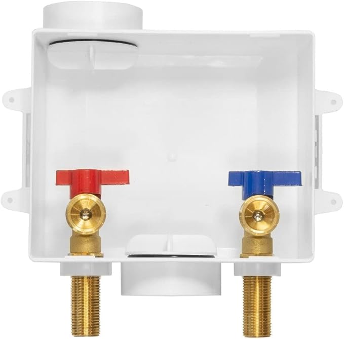 EFIELD Washing Machine Outlet Box with Center Drain, 1/2 inch x 3/4 inch MHT (1/2"-Inch Sweat Connection MIP), White,(WM001)