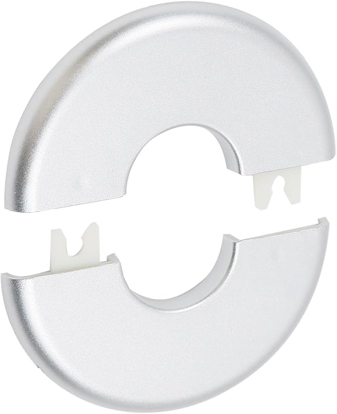 2 Pcs Wall Split Flange, ABS Round Self-Adhesive Escutcheon Plate Buckles Design for 1"/26mm,Silver