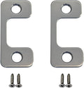 QCAA Solid Brass Deadbolt Strike Plate, Adjustable Jamb Plate, for Electronic Locks, Satin Nickel, 2 Pack, Made in Taiwan