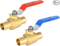 (Pack of 2) EFIELD 1-Inch Pex Crimp Brass Full Port Shut-off Ball Valve for Hot and Cold Water,Potable Water, NSF/ANSI 61,(VALVE256)