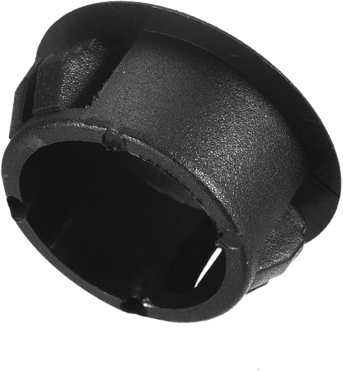 uxcell 1-3/32" Plastic Hole Plugs, 36Pcs Flush Type Panel Round Snap in Fastener Knockout Locking Plugs for Furniture Insert End Caps Panels, Black
