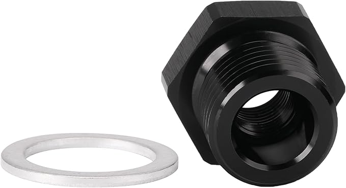 M18x1.5 Male Metric to 1/8 NPT Female Oil Pressure Sensor Adapter Fitting Reducing Bushing Aluminum Black