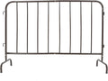 Interlocking Steel Barricade, 5 Ft. Heavy Duty Galvanized Metal Barricade, Interlocking Steel Road Barriers with with Bridge Feet Base, for Crowd Control Event Fencing Indoor/Outdoor, Brown