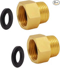 G 1/2 BSP Female to US 1/2 NPT Male Thread (2-Pack), Solid Brass Pipe Fitting，Connector with Rubber Washer， British to US Gauge Sensor Sender Adapter BSP NPT Thread Converter