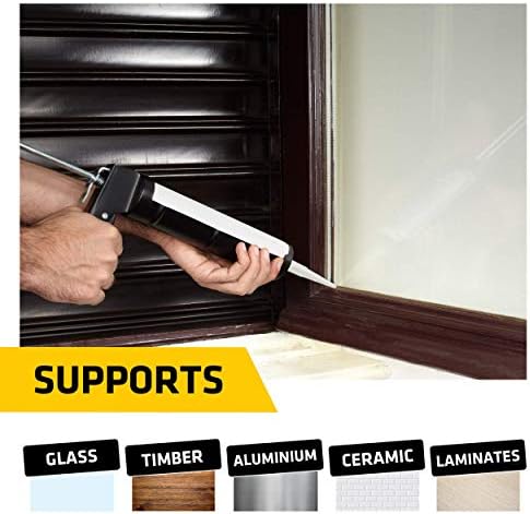 Everbuild 225STEEL 310ml Brushed Steel Industrial and Glazing Silicone Sealant