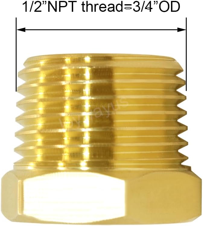 Joywayus 1/2" NPT Male Pipe Plug Outer Hex Head Plug Brass Pipe Fitting(Pack of 3)