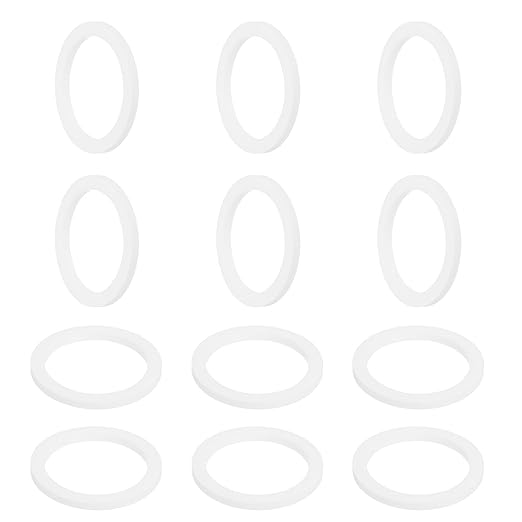 MECCANIXITY PTFE Flat Washers, 12Pack 45mm OD 35mm ID 3mm Thick Sealing Spacer Gasket Ring for Faucet Pipe Hose Bolt Machinery, White