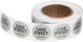 PATIKIL 500 Pcs USE First Stickers, 1 inch Round Use First Stickers Food Service Circle Inventory Control Adhesive Labels for Food Service Kitchen Restaurants Retail Storage Date, Gray