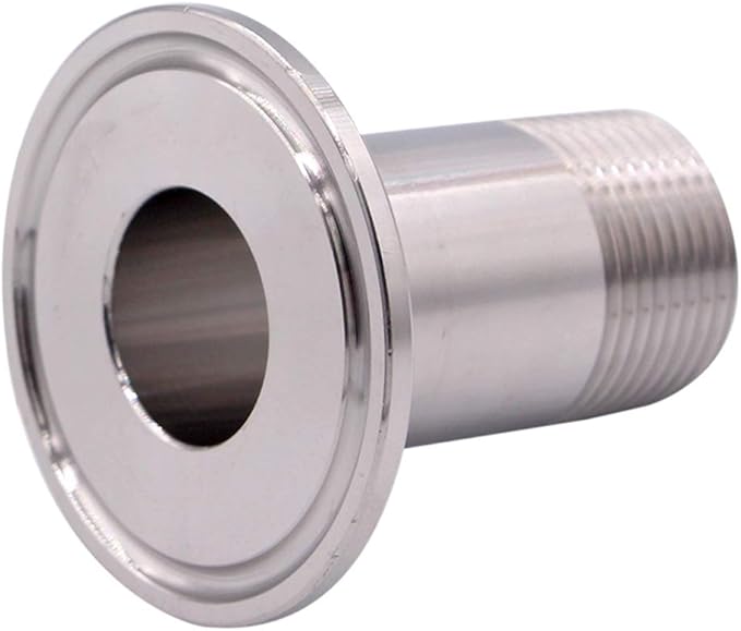 DERNORD 2 Pack Sanitary Male Threaded Pipe Fitting to TRI CLAMP with 2 Silicone Gaskets(OD 50.5mm Ferrule) (Pipe Size: 3/4" NPT)