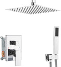 Shower System ‎Polished Chrome Bathroom 10 Inch Rain Shower Head Ceiling Mount with Handheld Luxury High Pressure Shower Combo Set Shower Faucet Rough-in Valve Body and Trim Kit