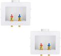 (Pack of 2) Niikappu Washing Machine Outlet Box, 1/2 Inch Pex-A Inlet x 3/4 Inch MHT Outlet Connection, Washer Box with Double Drains