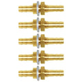 Joywayus 3/8" Hose Barb Bulkhead Fitting Thru-Bulk Head Hex Union Brass Fitting with Flat Washer Gasket Water/Fuel/Air (Pack of 5)