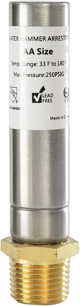 EFIELD MH-131, 1/2-Inch MIP Thread Stainless Steel Water Hammer Arrestor,(HAMMER006)
