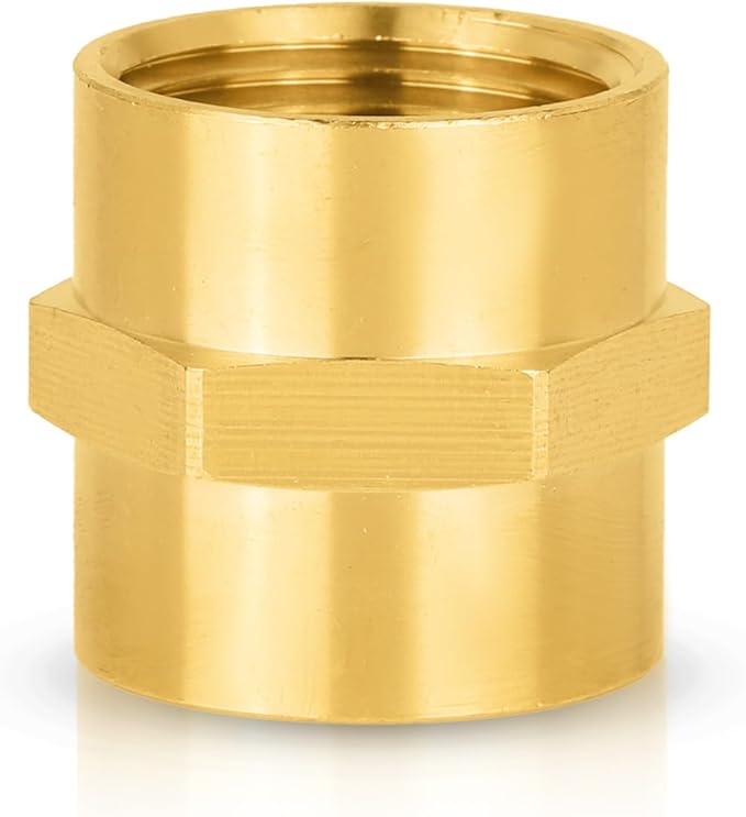 100-PCs HeSun Brass Pipe Fitting, 3/4" NPT Female x 3/4" NPT Female Hex Pipe Adapter