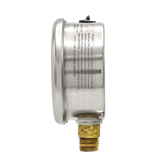 PIC Gauges PRO-201L-254H Bottom Mount Glycerin Filled Industrial Pressure Gauge w/ SS Case, Brass Internals, Plastic Lens, 2.5" Dial, 0/300 psi Range, 1/4" Male NPT