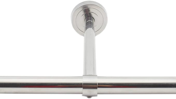 2 Pack Ceiling Mount Bracket, Stainless Steel Wardrobe Pipe Bracket Rod Holder Ceiling Holder, ULIFESTAR Shower Curtain Closet Wardrobe Rod Lever Support Holder Pipe Flange Socket (D*H)26*300mm/1*12''