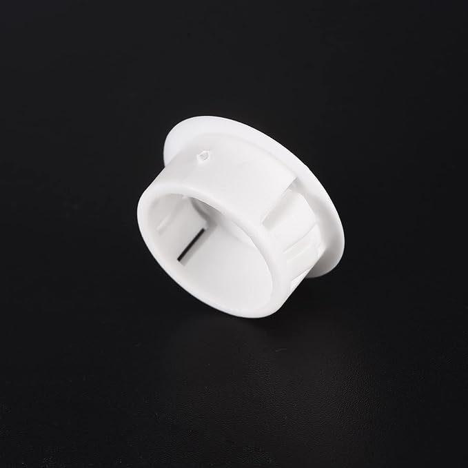 uxcell 55/64" Plastic Hole Plugs, 36Pcs Flush Type Panel Round Snap in Fastener Knockout Locking Plugs for Furniture Insert End Caps Panels, White
