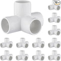 4 Way PVC Fittings 3/4 Inch[12 Pack ], Furniture Grade Pipe Connector Elbow, 4 Way Side Outlet Tee Fittings for All DIY PVC Structure and Frames Building Furniture