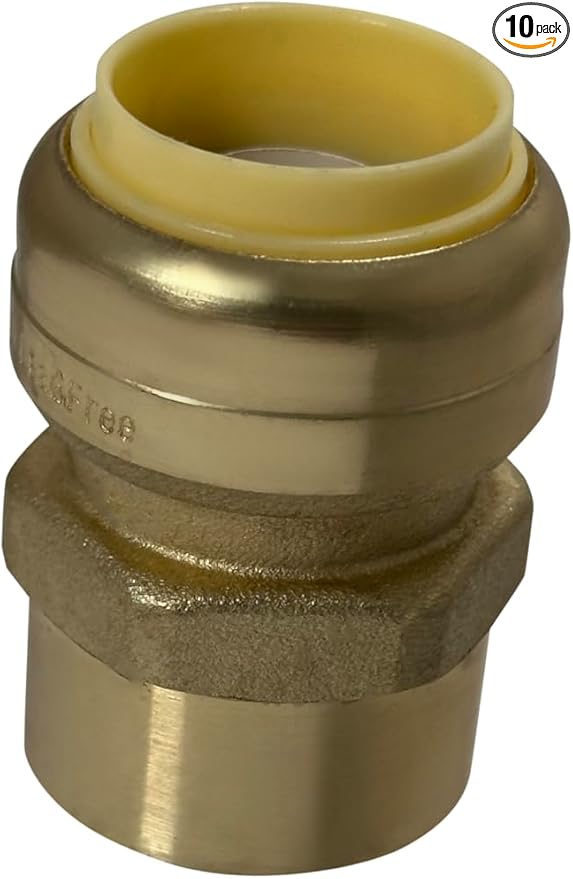 XFITTING Push Fit 3/4 Inch x 3/4 Inch Female Adapter, Push Fit Female Adapter, 27-2-7=10XX, 10 Pieces