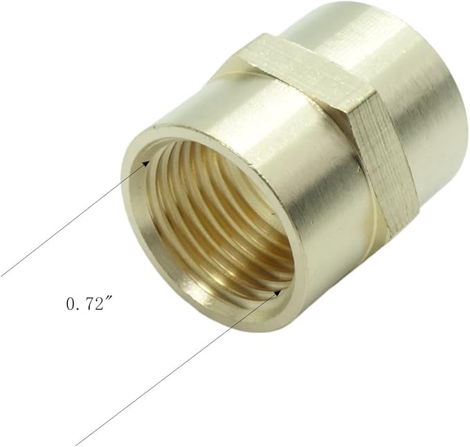 5 Pcs Brass Female Coupling 1/2" x 1/2" NPT fnpt to fnpt Coupler