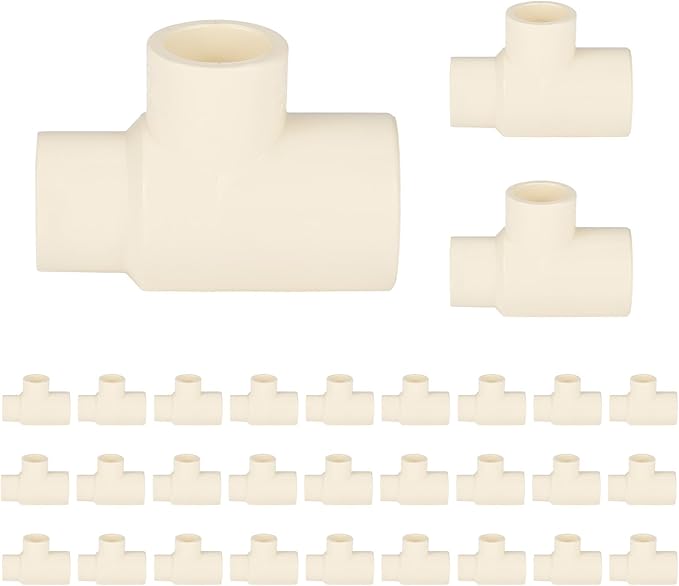 30-PACK EFIELD CPVC Tee Fittings,3/4"x3/4"x1/2" CPVC-CTS Slip Reducing Tee,(CPVC024-10-30PCS)
