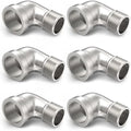 ChillWaves 304 Stainless Steel Pipe Fitting, 90 Degree Elbow 1/8" NPT Male x 1/8" NPT Female Thread Adapter(6-PACK)