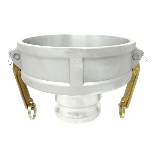 Gloxco Aluminum Type DA Cam and Groove Hose Fitting, Reducer, 6" Female Coupler x 3" Male Adapter (CAM-6030-DA-AL)