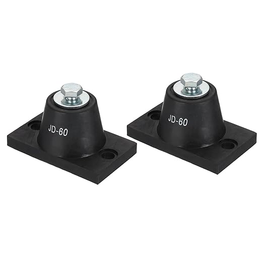 PATIKIL Rubber Vibration Isolator Mounting Bracket 60kg / 132lb Load Bearing, 2 Pack Machine Shock Absorber for Mini Split HVAC Air Conditioner Condenser (3.8 x 2.3 x 2")