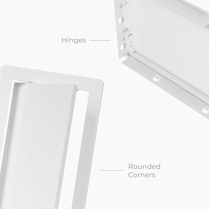 8x8 Inch White Access Panel – ABS Plastic Square Wall & Ceiling Access Door for Plumbing Electrical HVAC – Easy Install Indoor Panel for Drywall Home Improvement and Maintenance