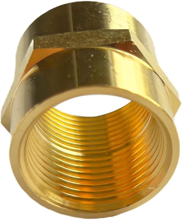 3/4" Female Threaded Hex Nipple Brass Coupling NPT Pipe Fitting Pipe Adapter Straight Connectors for Air, Gas, Oil, Fuel, Propane Pack of 2