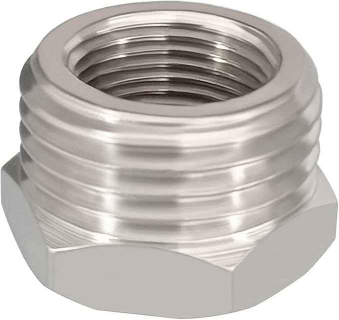 1/2” G Male to 3/8” Compression Female Nickel Plated Brass Reducer Faucet Adapter Water Supply Line Adapter for Kitchen Bathroom Plumbing Pipe 4PCS