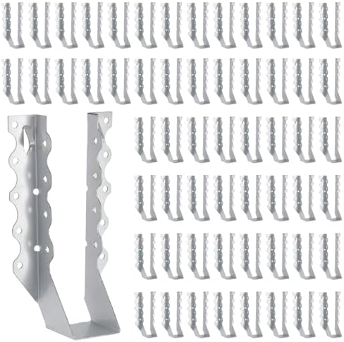 50 PCS 2x8 Joist Hangers, Stainless Steel Framing Connectors for 2 x 8 Lumber, Wood Beam Face Mount Rafter Brackets, Header to Joist Hardware for Deck, Roof, Ceiling (50)