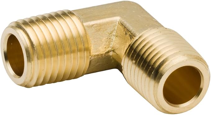 Legines Brass PIpe Fitting, Forged Male 90 Degree Elbow, 1/2" NPT Male x 1/2" NPT Male, Pack of 2
