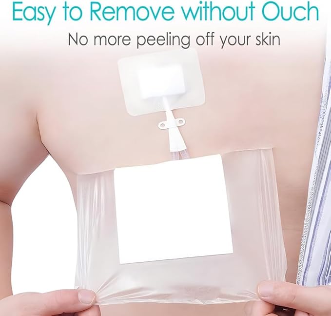 12"x13.7" Waterproof Shower Cover Incision Bandages for Large Wound with No Glue On The Center Adhesive Transparent Shower Protector Post Surgical Water Barrier Guard Pack of 7