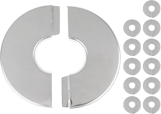 Wall Split Flange, Stainless Steel Round Escutcheon Plate for 0.91"/23mm Diameter Pipe, Pack of 12