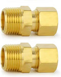 ChillWaves Brass Compression Tube Fitting, 1/2" OD x 3/4" NPT Male Compression Union Connector(2-PACK)