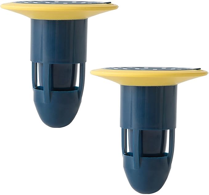 Shower Floor Drain Backflow Preventer Valve Sewer Core Drainage Insert Drain Plug Hair Catcher Gas Sealer Floor Strainer Trap Seal (Blue-2Pack)